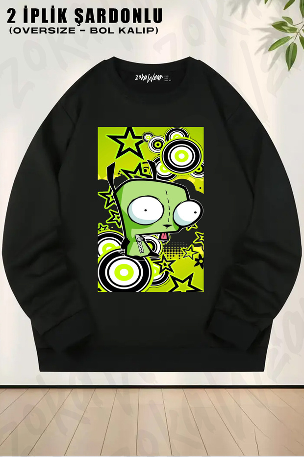 Invader Zim V1 Printed Crew Neck Sweatshirt