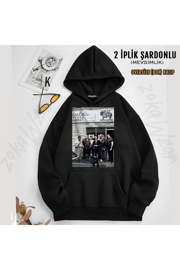 Family Poster Sopranos Printed Hooded Sweatshirt