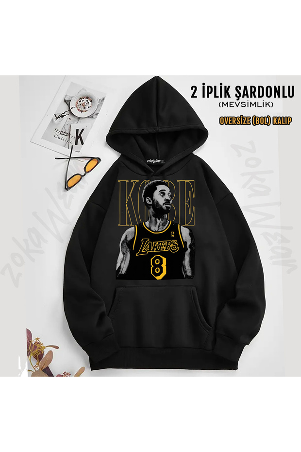 Kobe Bryant Los Angeles No 8 Basketball Printed Hooded Sweatshirt