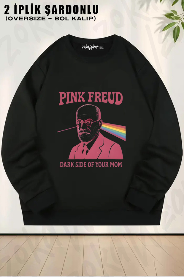 Pink Floyd Freud Dark Side Mom Printed Crew Neck Sweatshirt