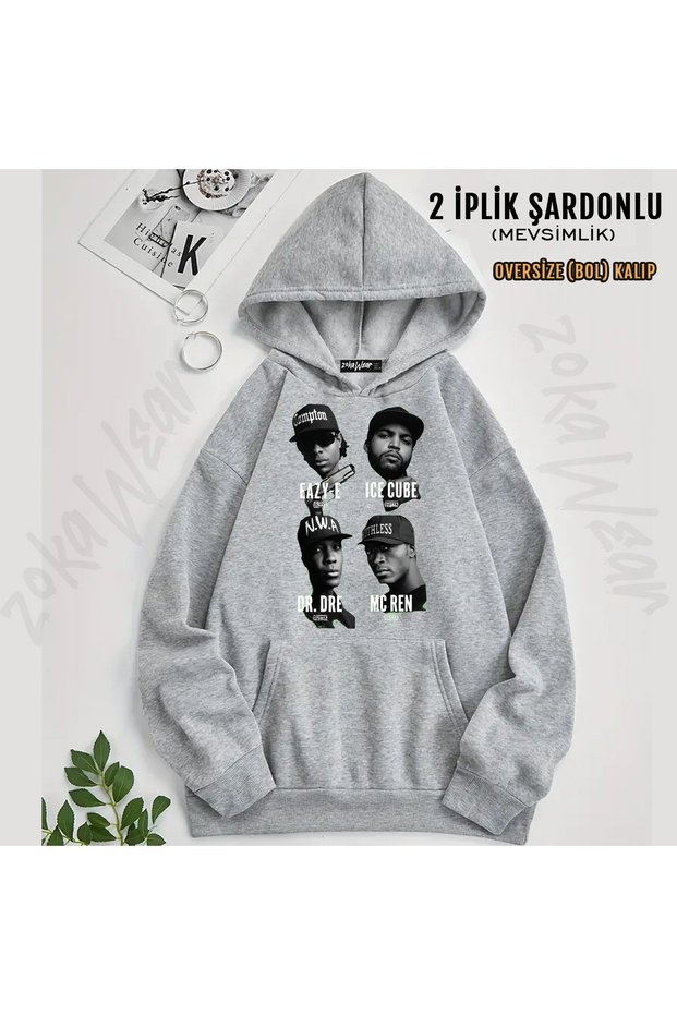 سترة بقلنسوة مطبوعة من N w a Compton Eazy-e Dr Dre Ice Cube