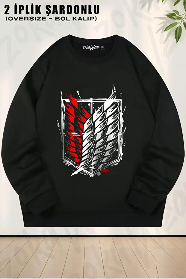 Attack on Titan Front and Back Printed Crew Neck Sweatshirt