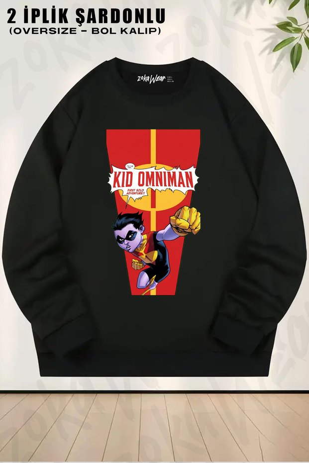 Invincible Oliver the Kid Omni-Man Printed Crew Neck Sweatshirt