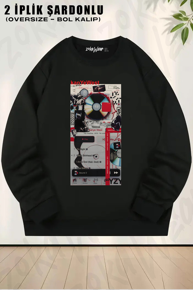 Kanye West Special Design Printed Crew Neck Sweatshirt