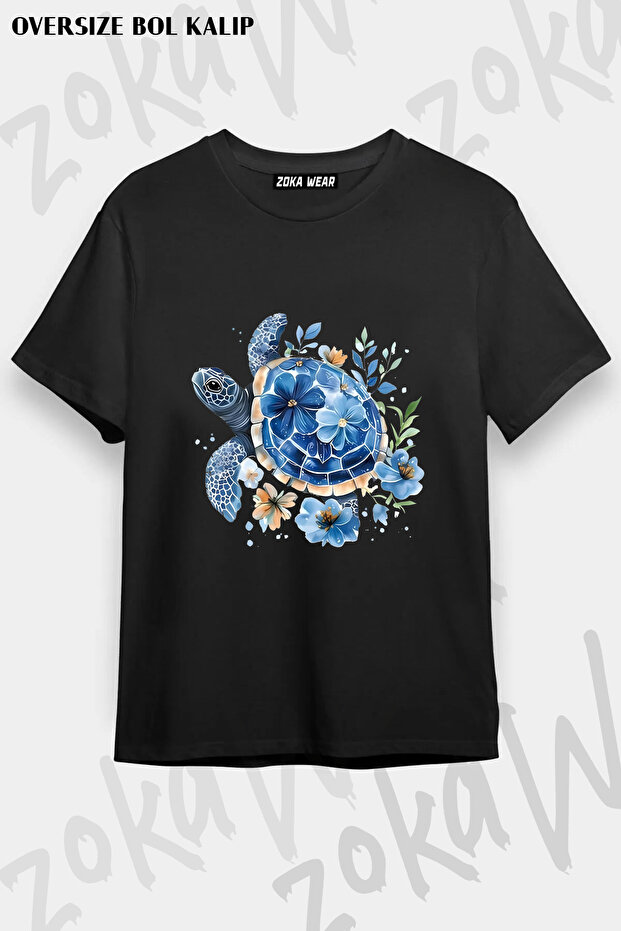 Sik Blue Sea Turtle - Ocean Animal Printed T-Shirt