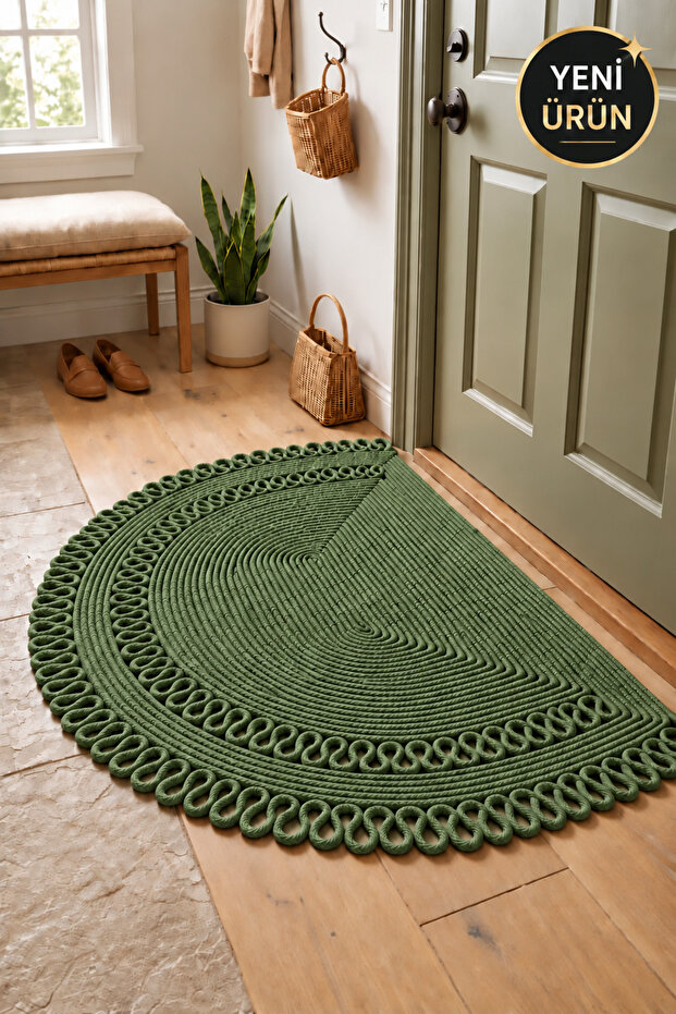 Mi̇rel Wicker Jute - Door Mat - Welcome Mat - Patterned - Wicker Mat - Decorative Stylish - Floor Mats