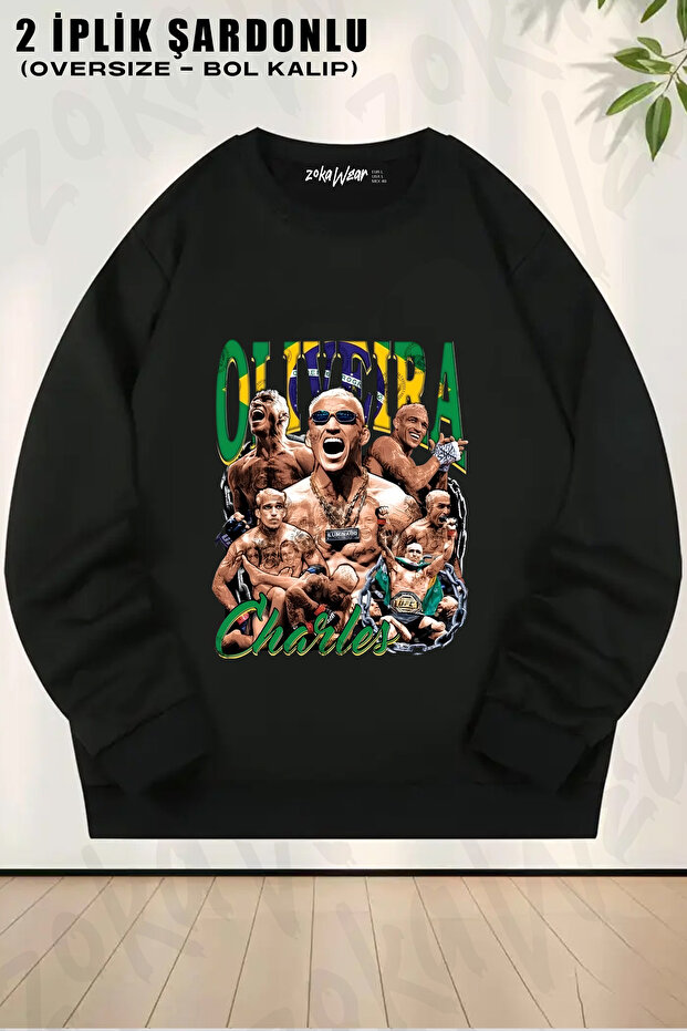 Charles Oliveira Bas Printed Crew Neck Sweatshirt