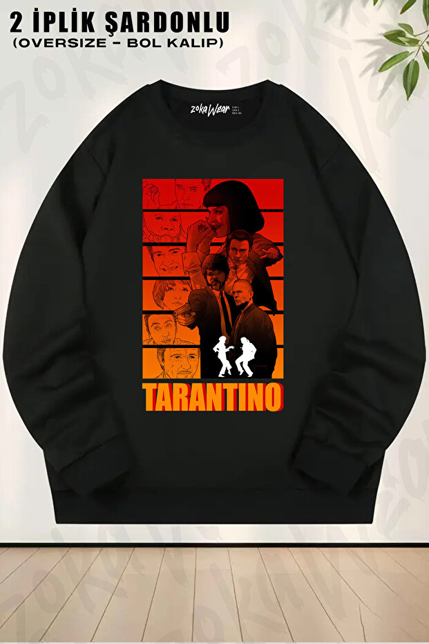 Pulp Fiction Design Printed Crew Neck Sweatshirt