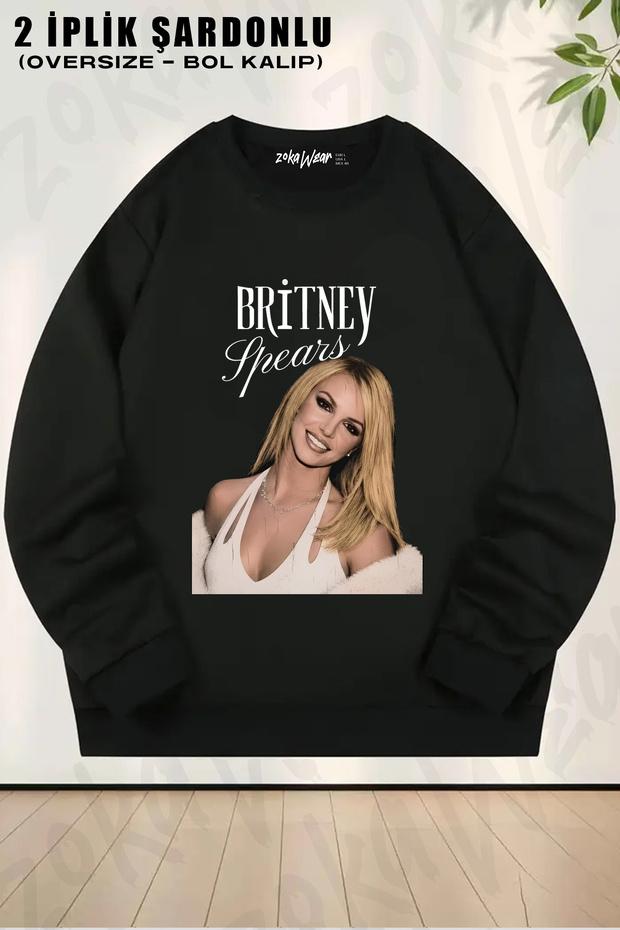 Britney Spears Design Printed Crew Neck Sweatshirt