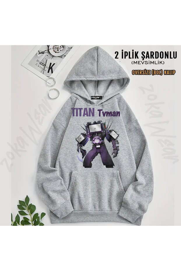 Titan Tvman Skibidi Toilet Printed Hooded Sweatshirt