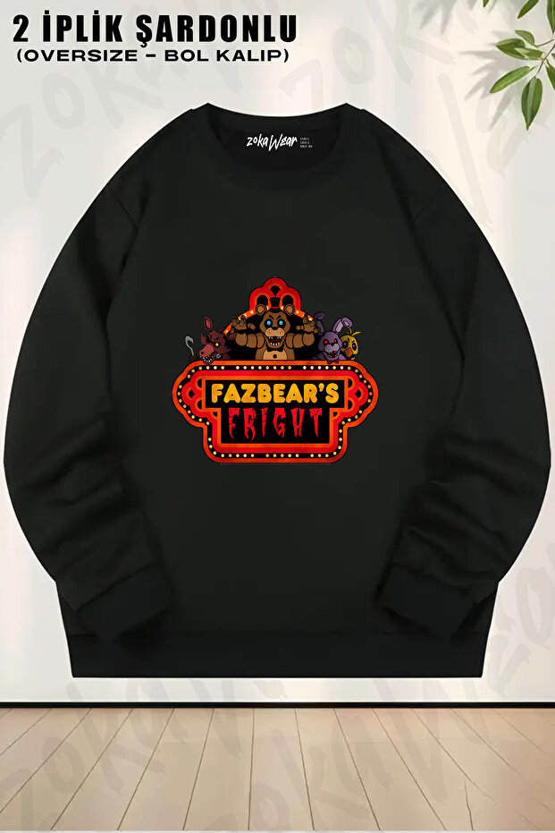 Fnaf Five Nights V19 Printed Crew Neck Sweatshirt