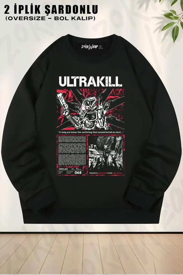 Poster V1 Ultrakill Printed Crew Neck Sweatshirt
