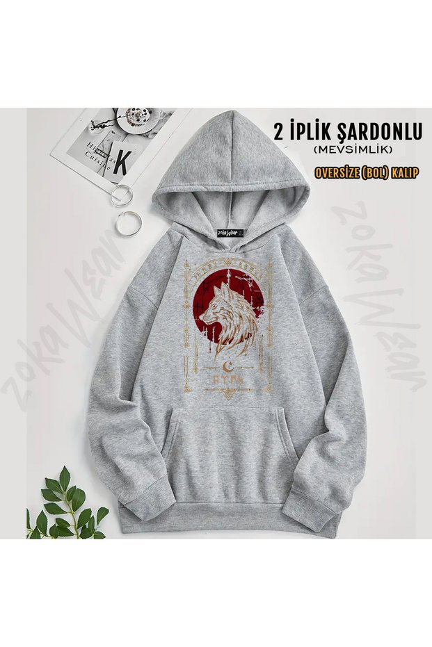 Tunalya Guclu Bozkurt Printed Hooded Sweatshirt