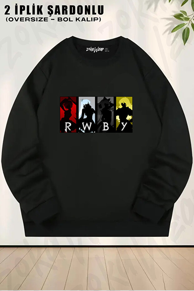 Rwby Silhouettes Classic Printed Crew Neck Sweatshirt