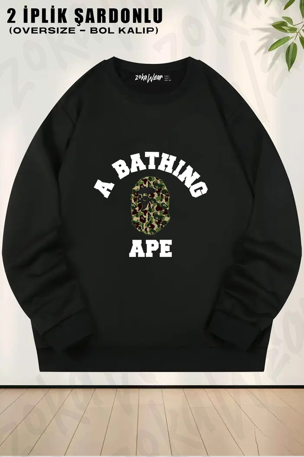 Bathing Bape Camouflage Printed Crew Neck Sweatshirt