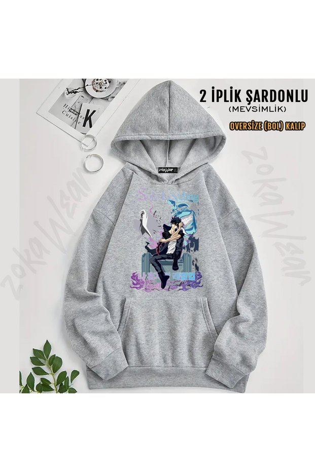 Solo Leveling Anime Printed Hooded Sweatshirt