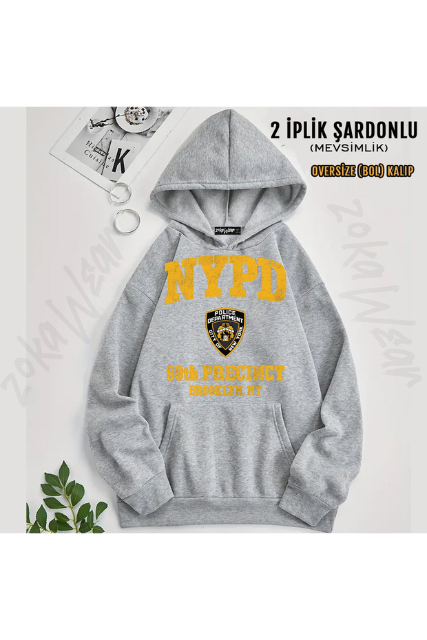 Nypd Printed Premium Printed Hooded Sweatshirt