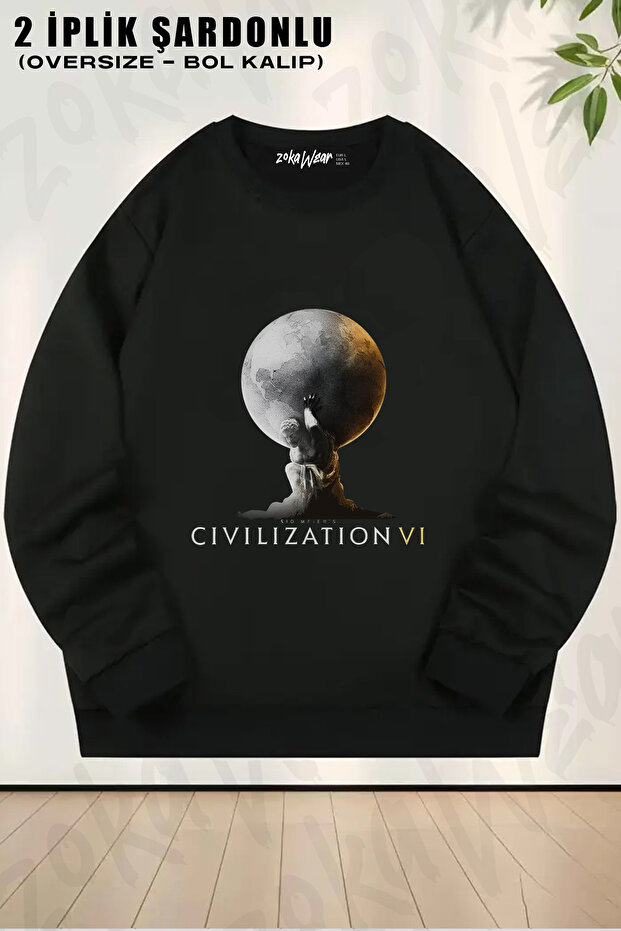 Sid Meier's Civilization Vi Printed Crew Neck Sweatshirt