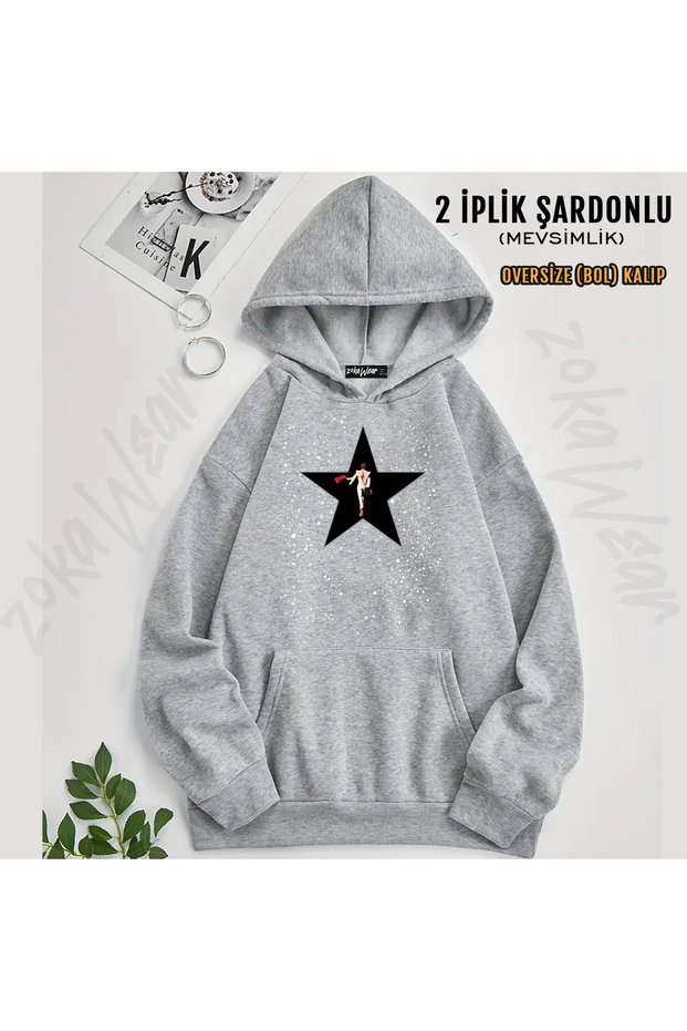 David Bowie Tisort Printed Hooded Sweatshirt