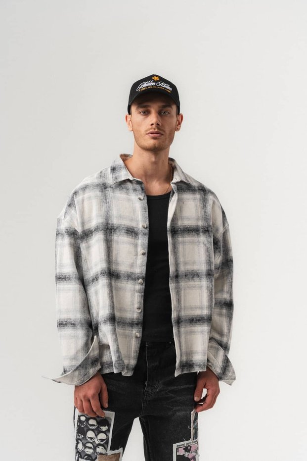 Frostgrid Plaid Patterned Long Sleeve Oversize Men's Shirt