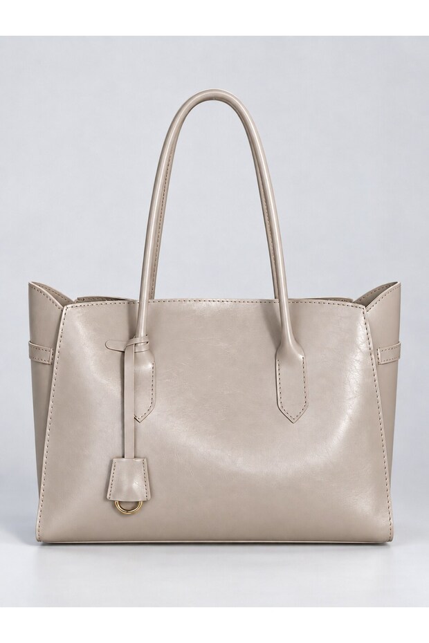 Mink Women's Shoulder Bag with Zippered Interior Compartment Shopper Model