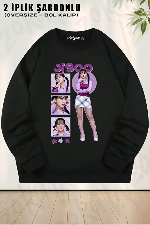 Jisoo Blackpink Printed Crew Neck Sweatshirt