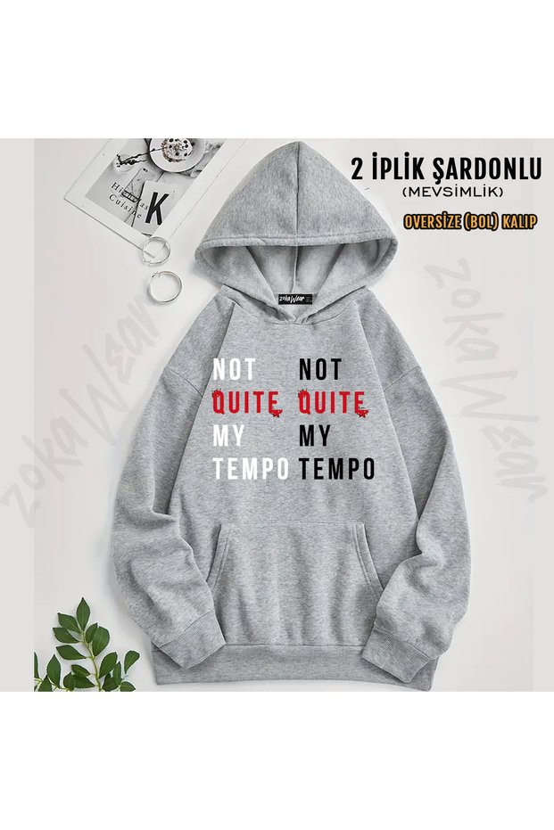 Not Quite My Tempo Drummer Printed Hooded Sweatshirt