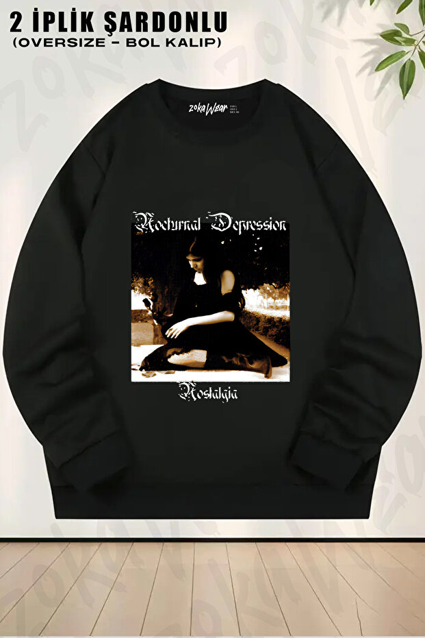 Nostalgia Nocturnal t Printed Crew Neck Sweatshirt