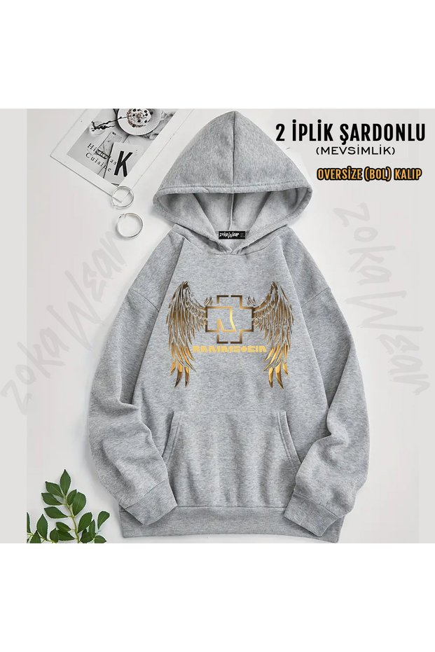 Rammstein - Golden Wings Printed Hooded Sweatshirt