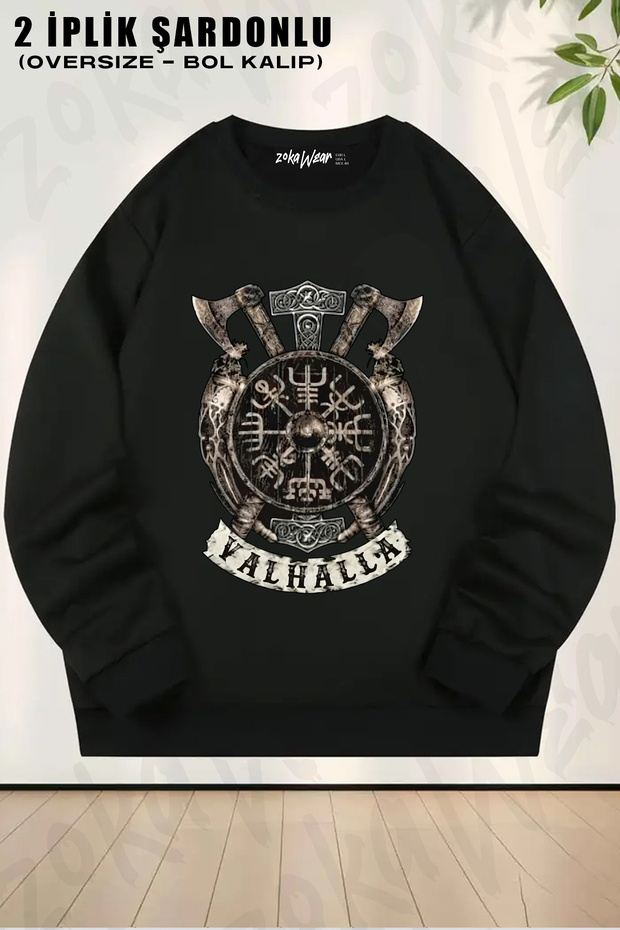 Valhalla Vikings Printed Crew Neck Sweatshirt