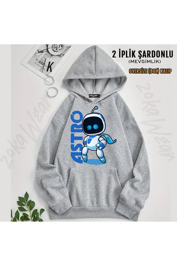 Game Captain Astro Bot Printed Hooded Sweatshirt