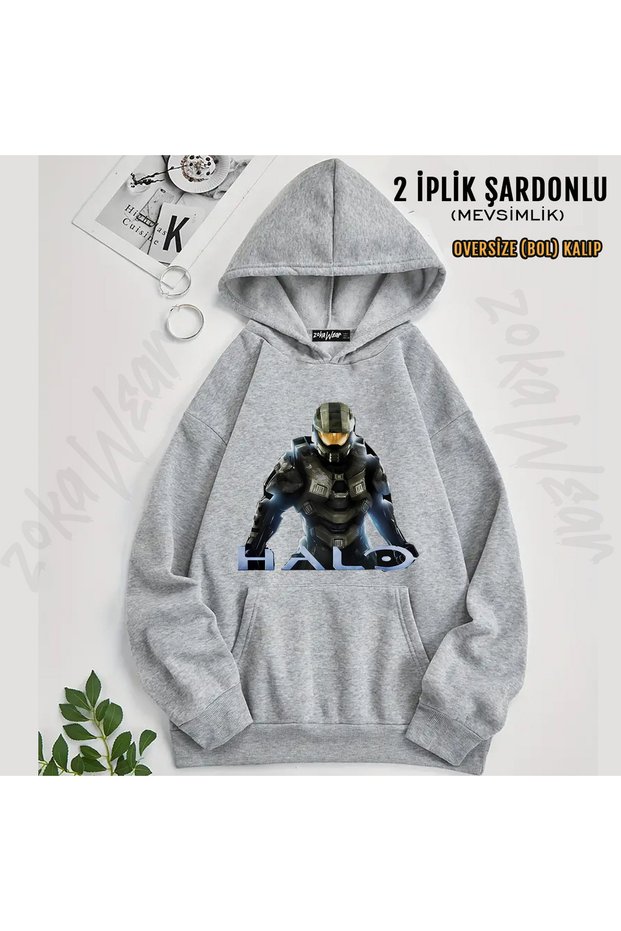 Halo Printed Hooded Sweatshirt
