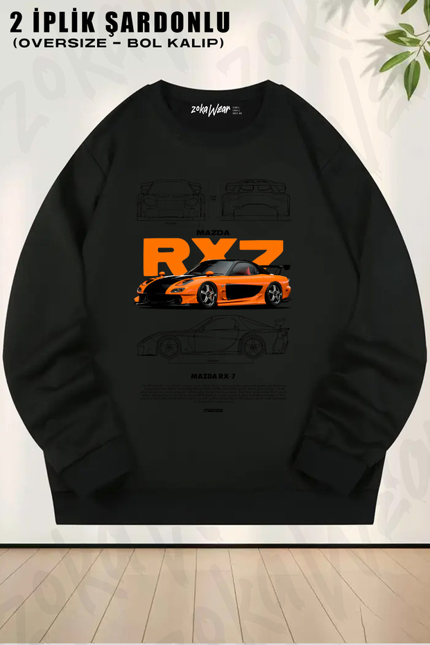 Mazda Rx7 Ff Back Printed Crew Neck Sweatshirt