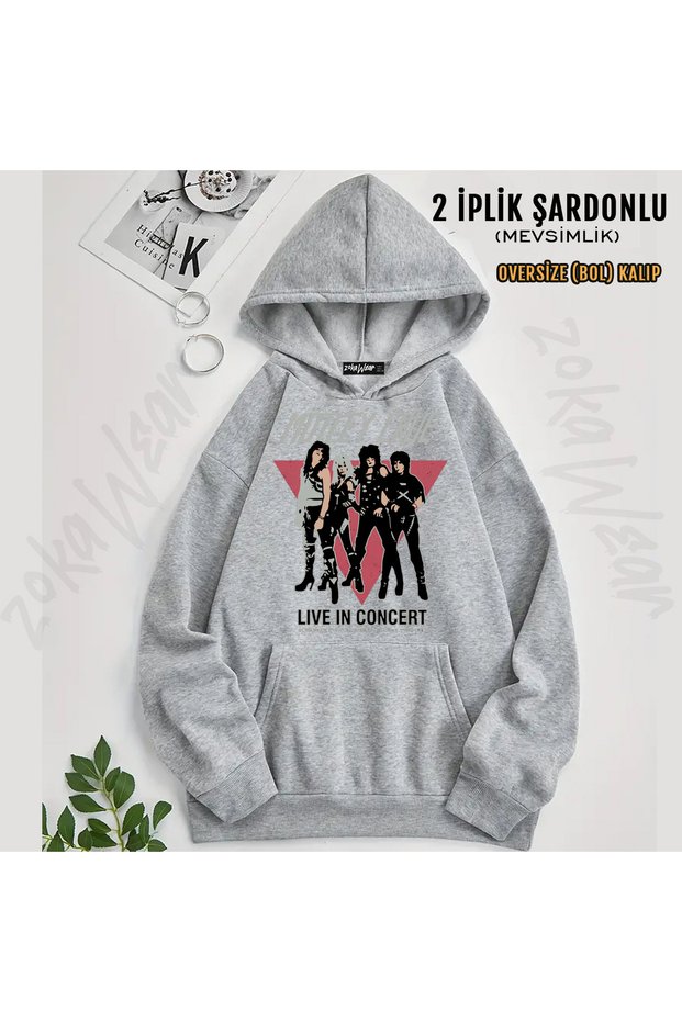 Band V2 Motley Crue Printed Hooded Sweatshirt