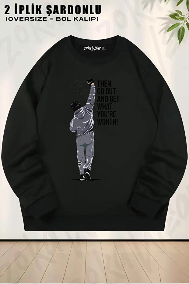 Rocky Balboa Designed Sweatshirt and Printed Crew Neck Sweatshirt