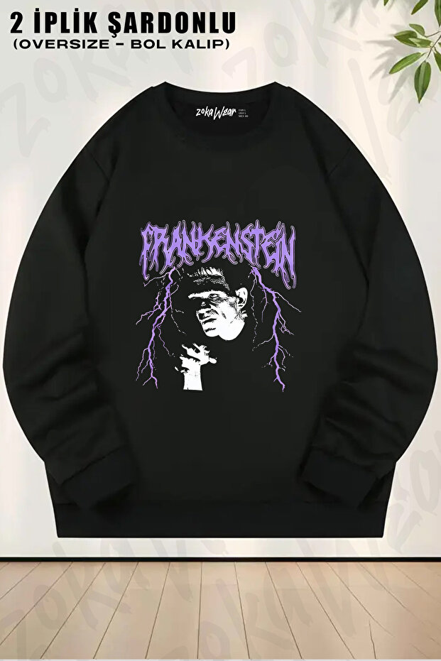 Universal Monsters Frankenstein Monster Metal Printed Crewneck Sweatshirt