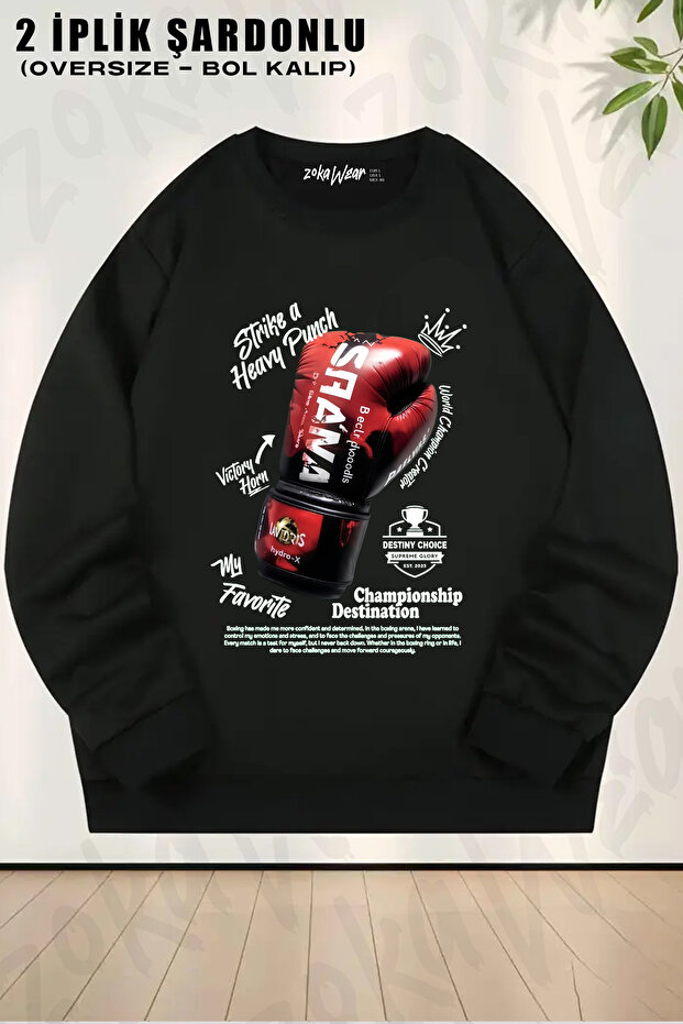 Saana Boxing Printed Crew Neck Sweatshirt