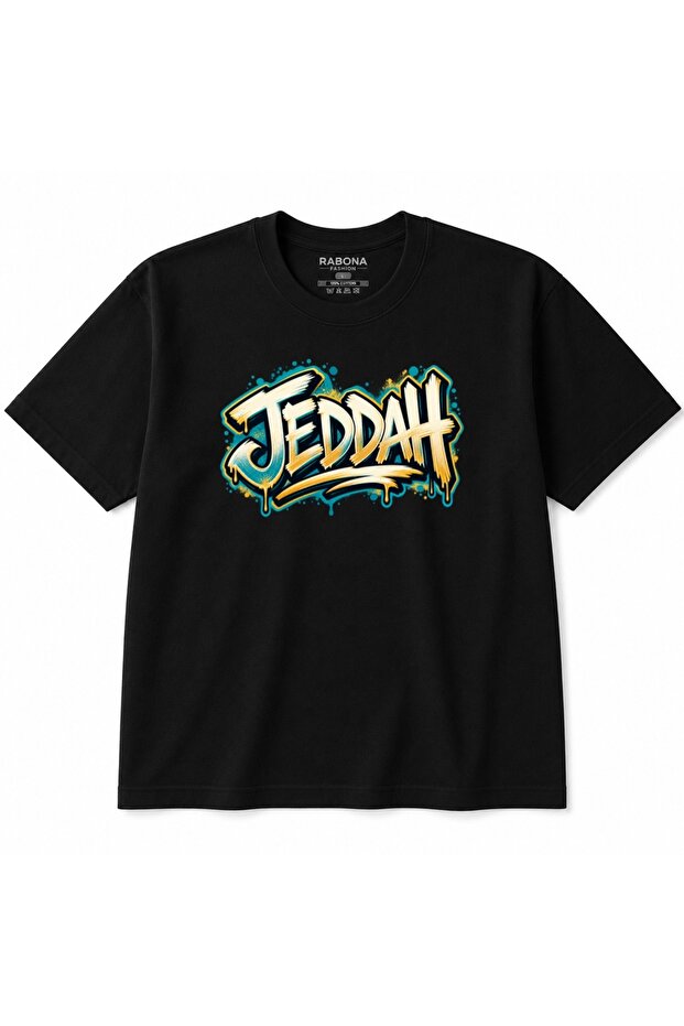 Jeddah Urban Graffiti Lettering Graphic T-Shirt