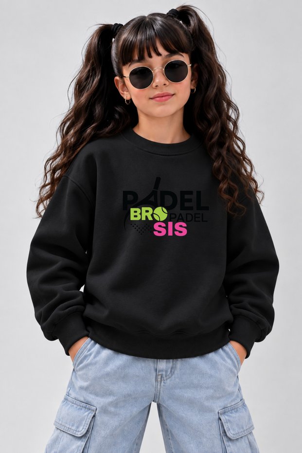 Crew Neck Sweatshirt for Girls, Printed 3-Yarn Threaded Winter Sweatshirt