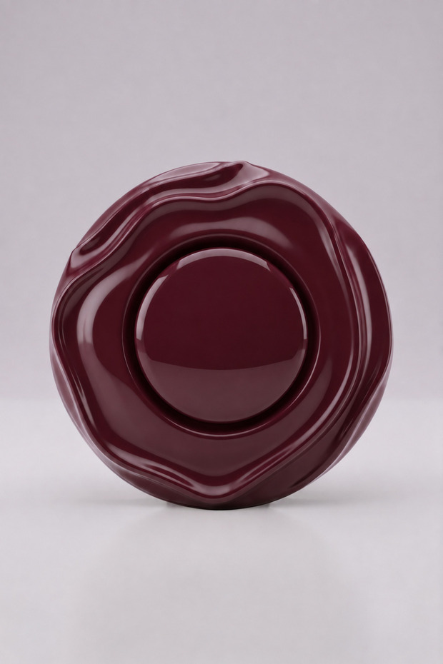 Special Design Wavy Series Claret Red Decorative Single Key a Quality Plastic (Mechanism Included)