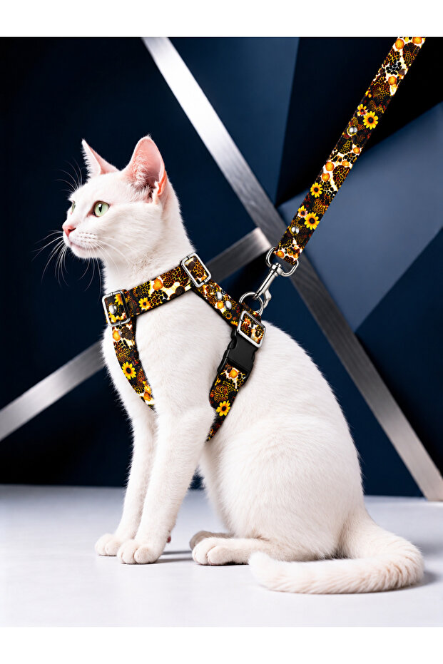 Cat Collar H Type Adjustable Chest and Strap Set