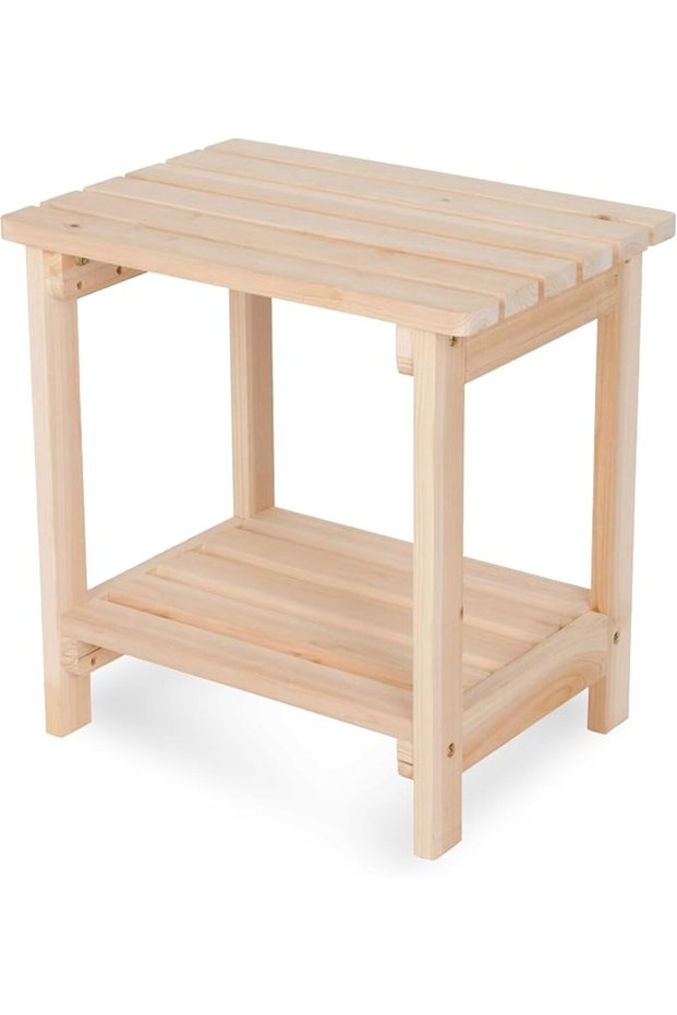Company Providence Rectangular Solid Wood Side Table, Outdoor Adirondack Small Patio Table – N
