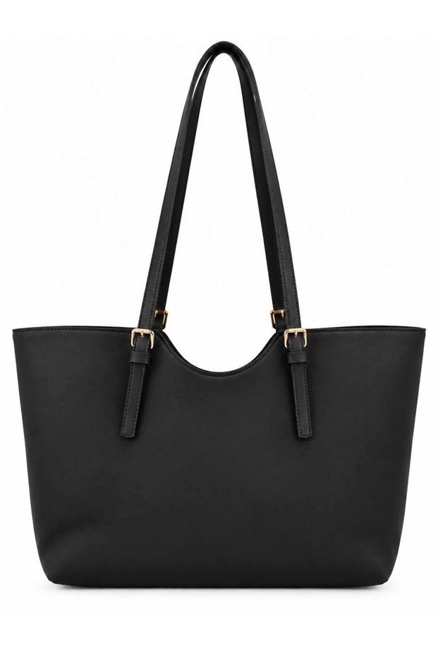 Women's Suede Tote Bag with Belt Detail