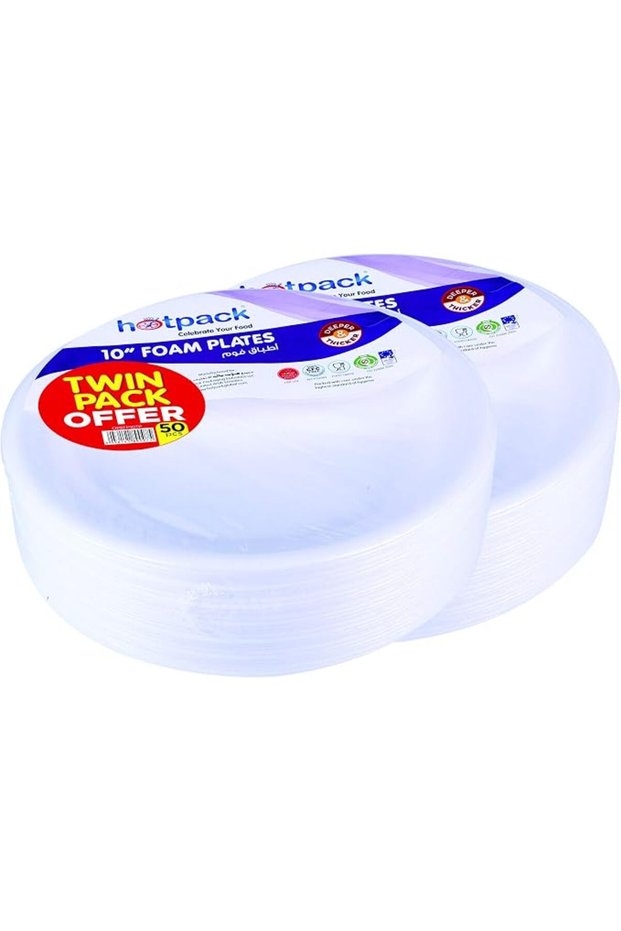 Foam Plate, Twin Pack, 50 Pieces