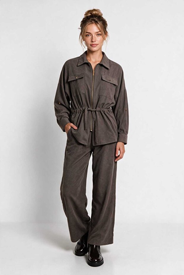 Premium Selection Suede Modal Set Lby0098 Haki̇