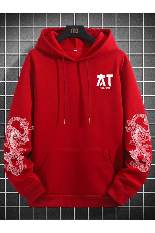 Unisex Oversize Hooded Printed Sweatshirt – Casual Streetwear Men's and Women's Hoodie