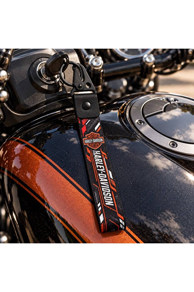 Harley New Model Double-Sided Print (19 cm) Attaches to the Wrist, Stylish Design, Quality Motorcycle Keychain, Motorcycle Accessory, Biker Accessory