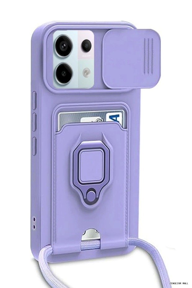 Zngzrmll Newface Redmi Note 13 Pro 5g Case Zuma Silicone with Business Card Holder and Ring (04142) - Lilac