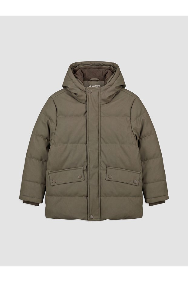 Ozmarka New Season Brown Hooded Boys' Puffer Coat