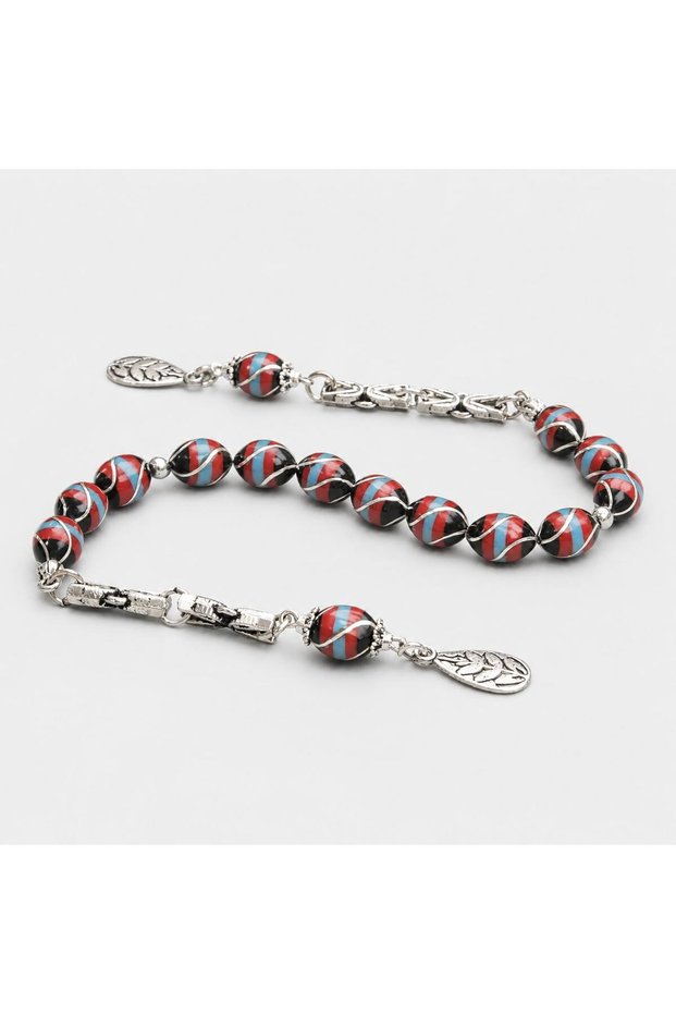 Double Color Galalith Silver Crafted Oltu Zaza Rosary